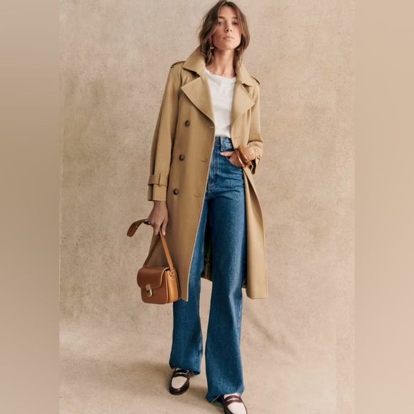 Sezane Jackets & Blazers - Sezane Scott Trench Coat Camel - Size 36
